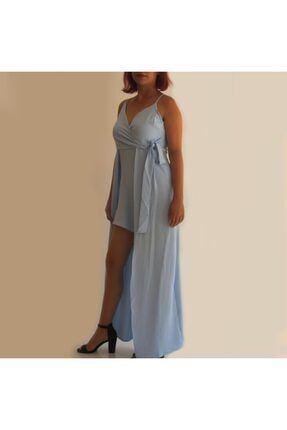 Açık Mavi Ayarlanır Askılı Şortlu Elbise ZIRVE115