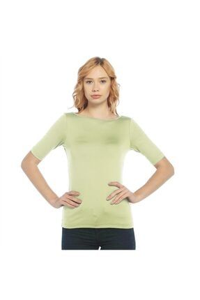 Kadın Nane Yeşili Basic Tişört - Bga037054 BAG154/09/764