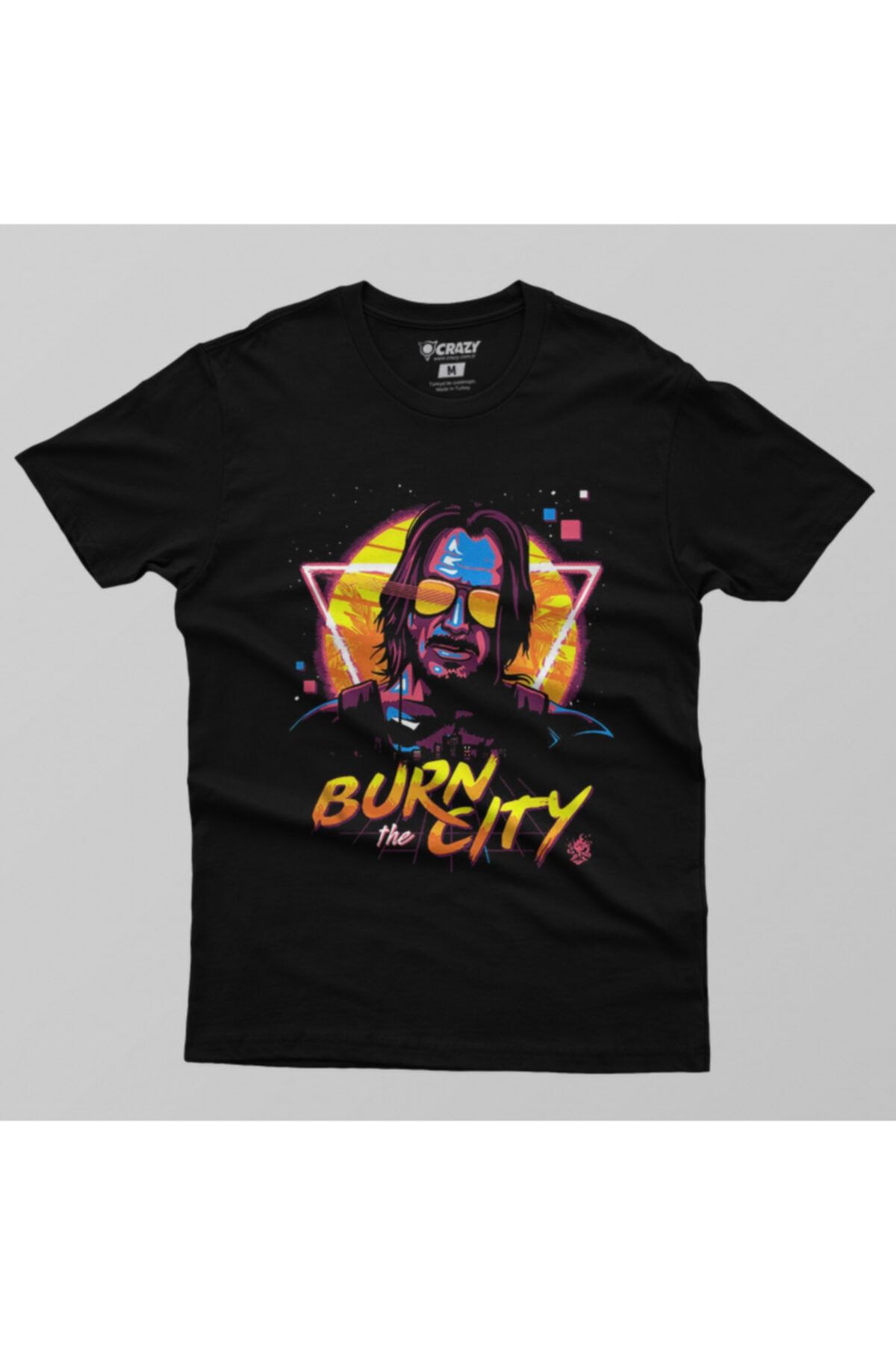 Crazy-Cyberpunk 2077 Burn The City Men's T-Shirt 2