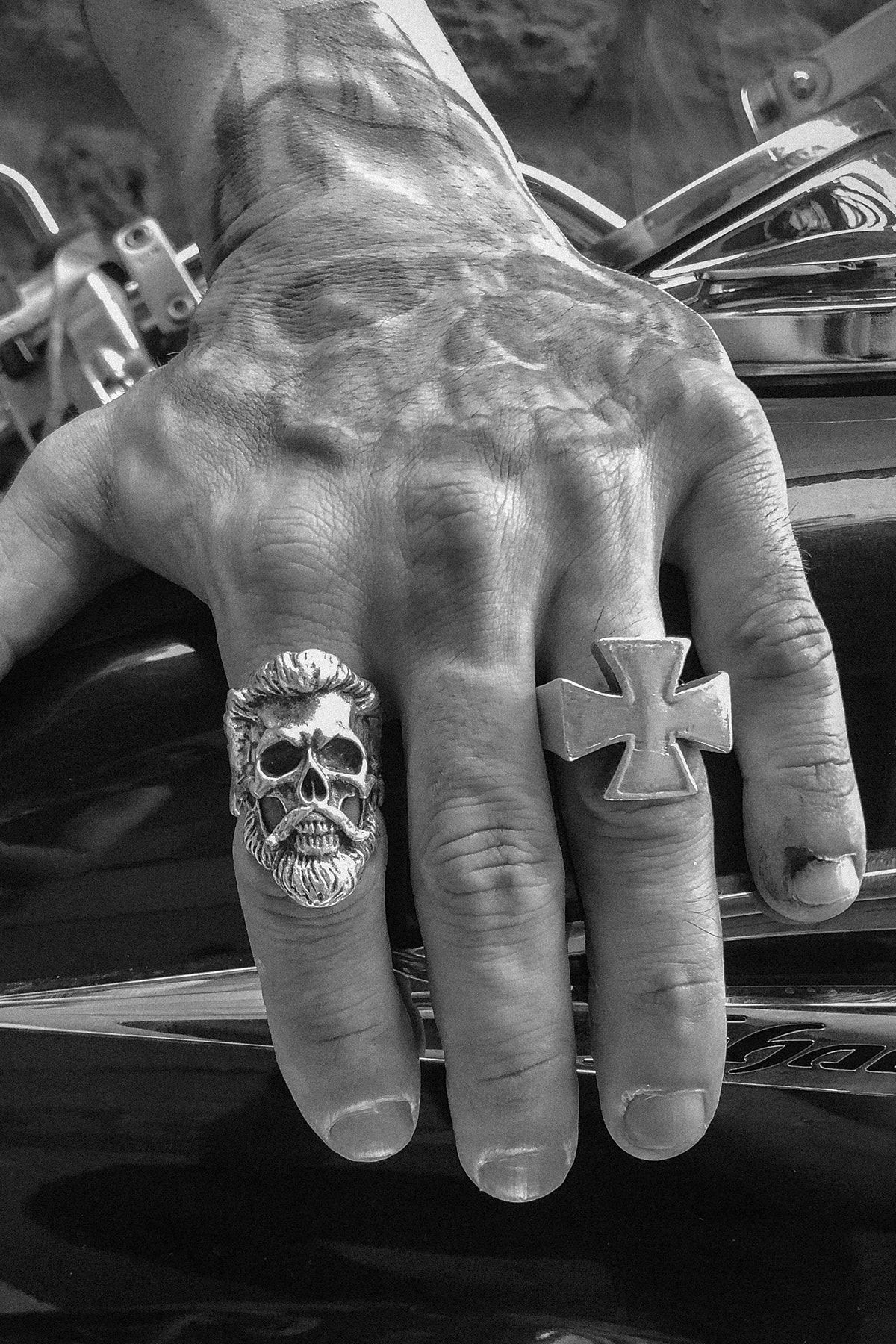 Biker style rings store
