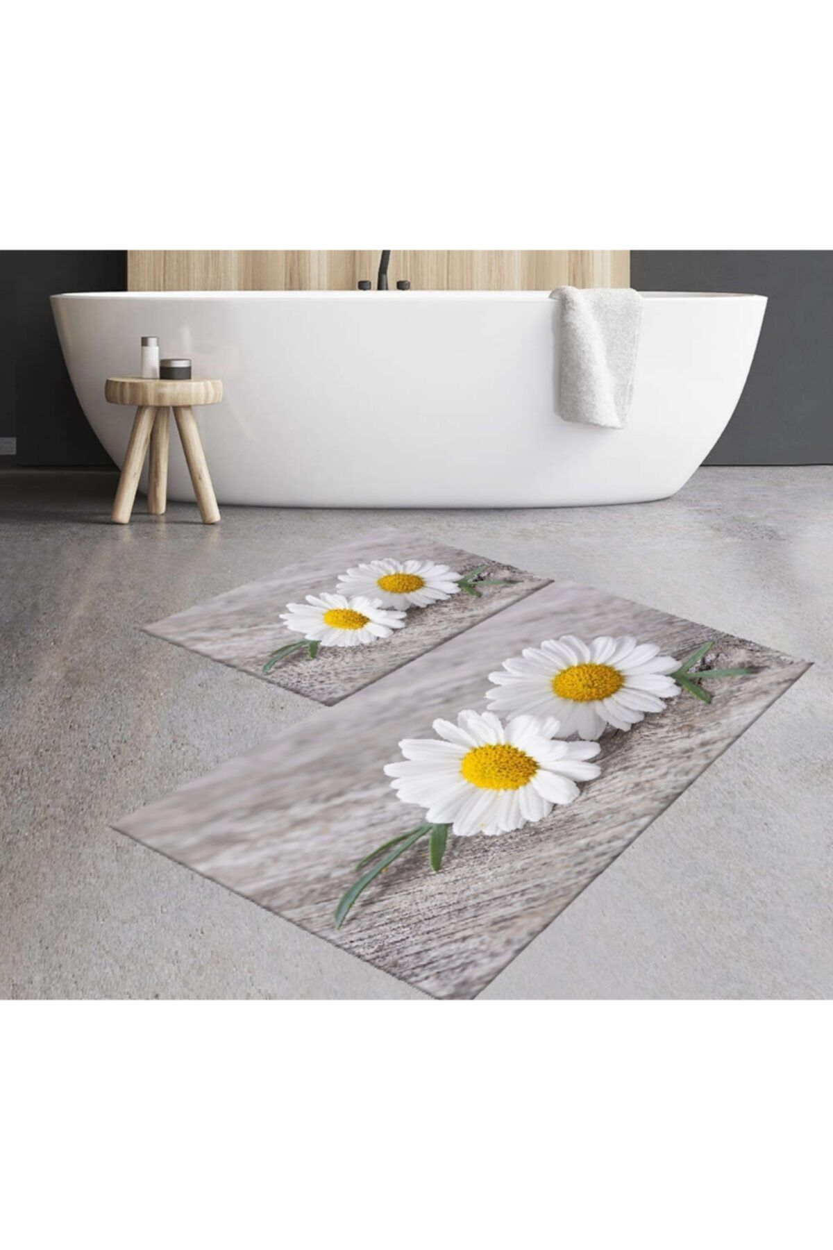 klozet takimi 3d papatya yikanabilir banyo paspas 2