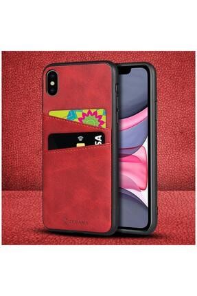 Apple Iphone Xs Max Kılıf Zebana Swank Cepli Kılıf Kırmızı 2133-m284