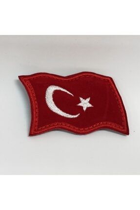 Dalgalı Türk Bayrağı Peç Arkası Cırtlı patch1