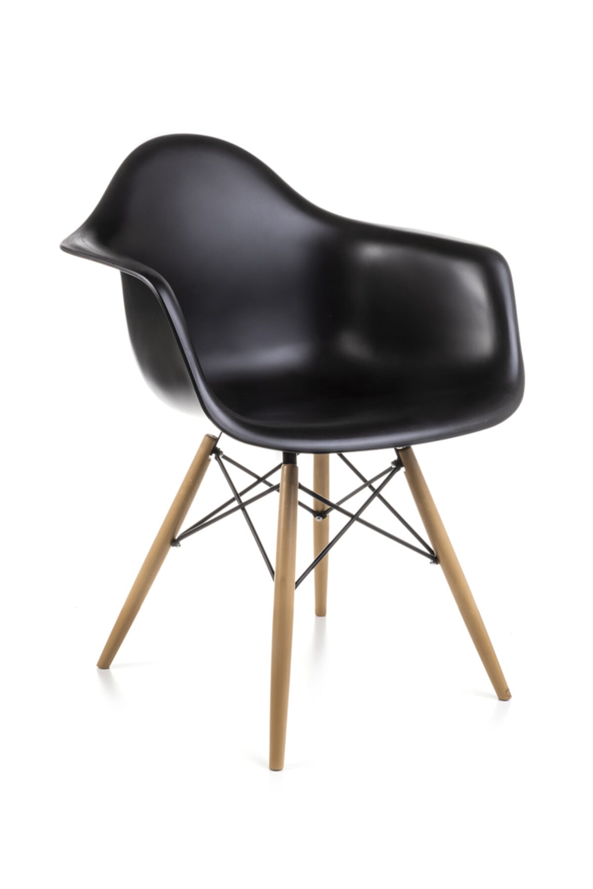 Dorcia Home Kolçaklı Siyah Eames Sandalye Cafe Balkon