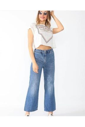 Kadın Bol Paça Mavi Jeans JEANS-106-BLP