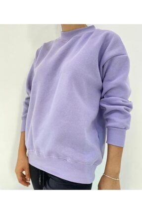 Kadın Lila Rahat Sweatshirt SMD1A