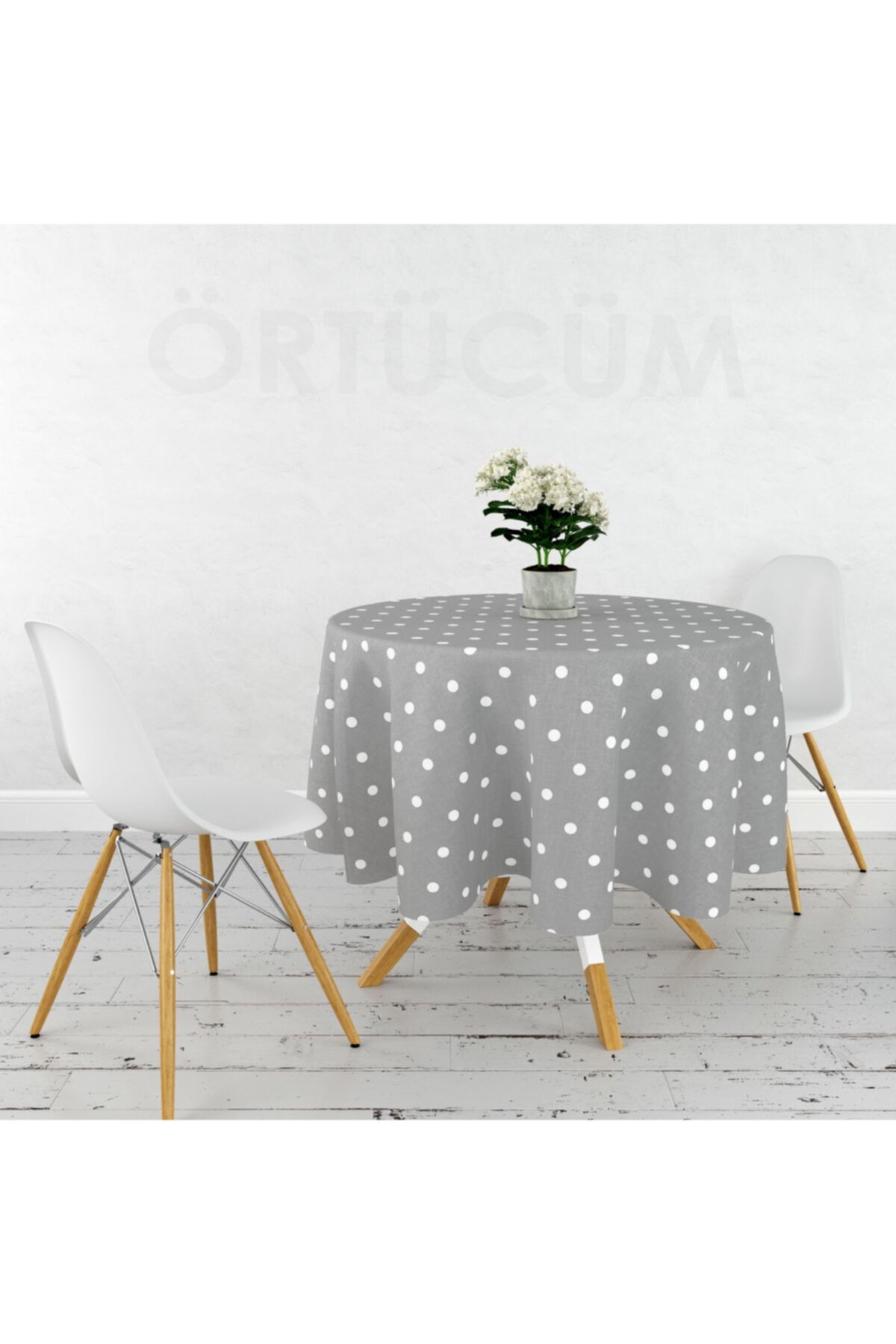 Grey and white tablecloth 2025