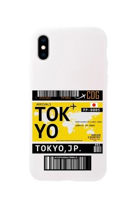 Iphone Xs Tokyo Bilet Tasarımlı Beyaz Telefon Kılıfı MCIPXSLTKYO