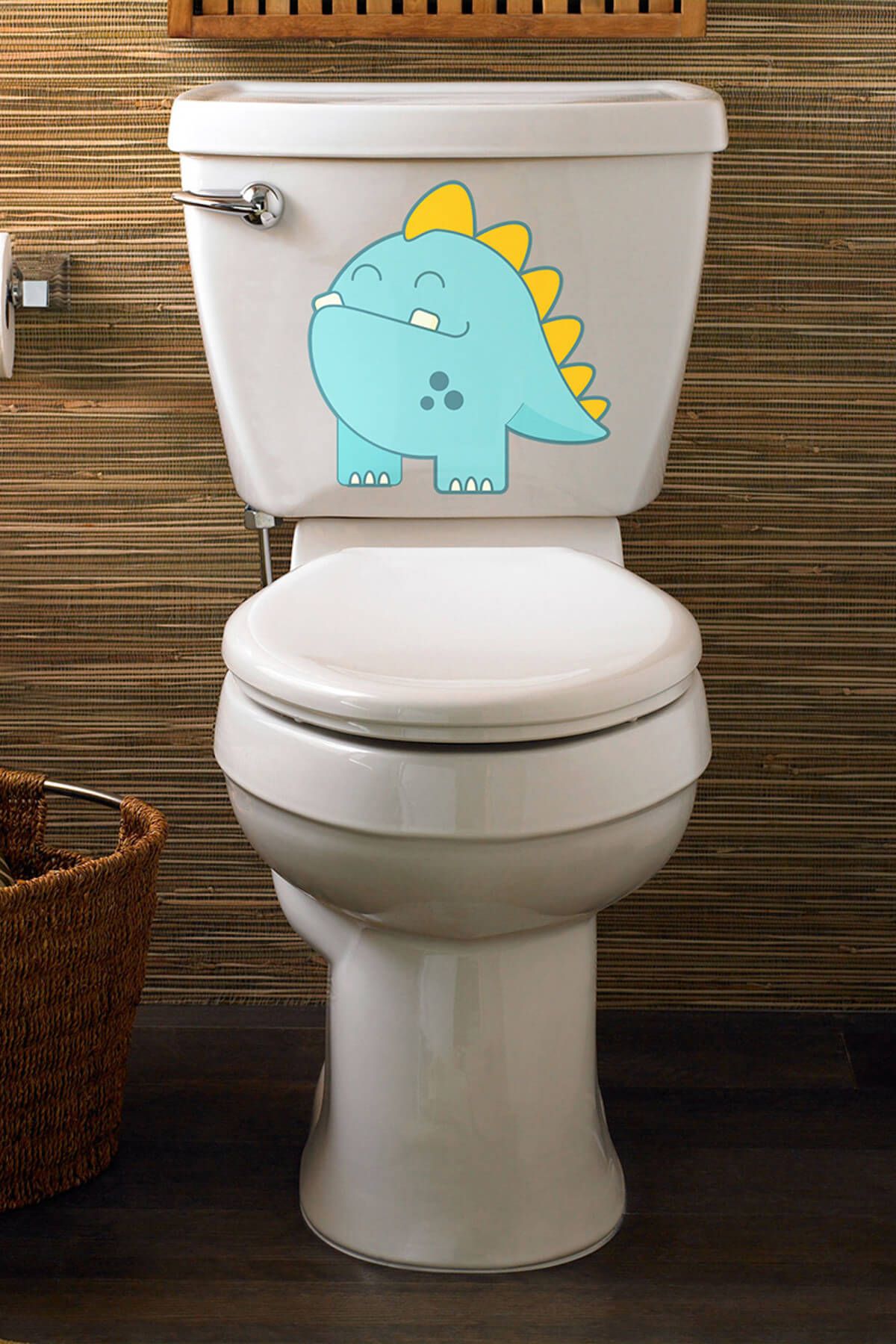 Tilki Dünyası-Dinosaur Steve Toilet Seat Sticker DNZRSTV001 1
