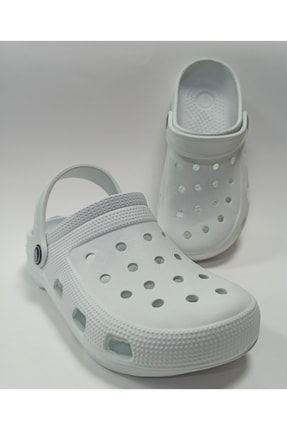 Crocs Modeli Hafif Ve Rahat Suya Dayanıklı Eva Unisex Beyaz Sandalet Terlik CROCS