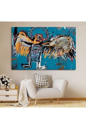 Jean Michel Basquiat'ın Düşmüş Melek Eseri Kanvas Tablo ( Üç Parça) 5000