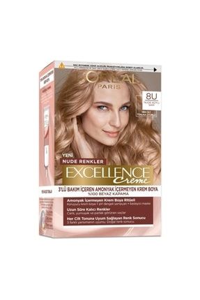 Excellence Creme Nude Renkler Saç Boyası 8u Nude Koyu Sarı 811101