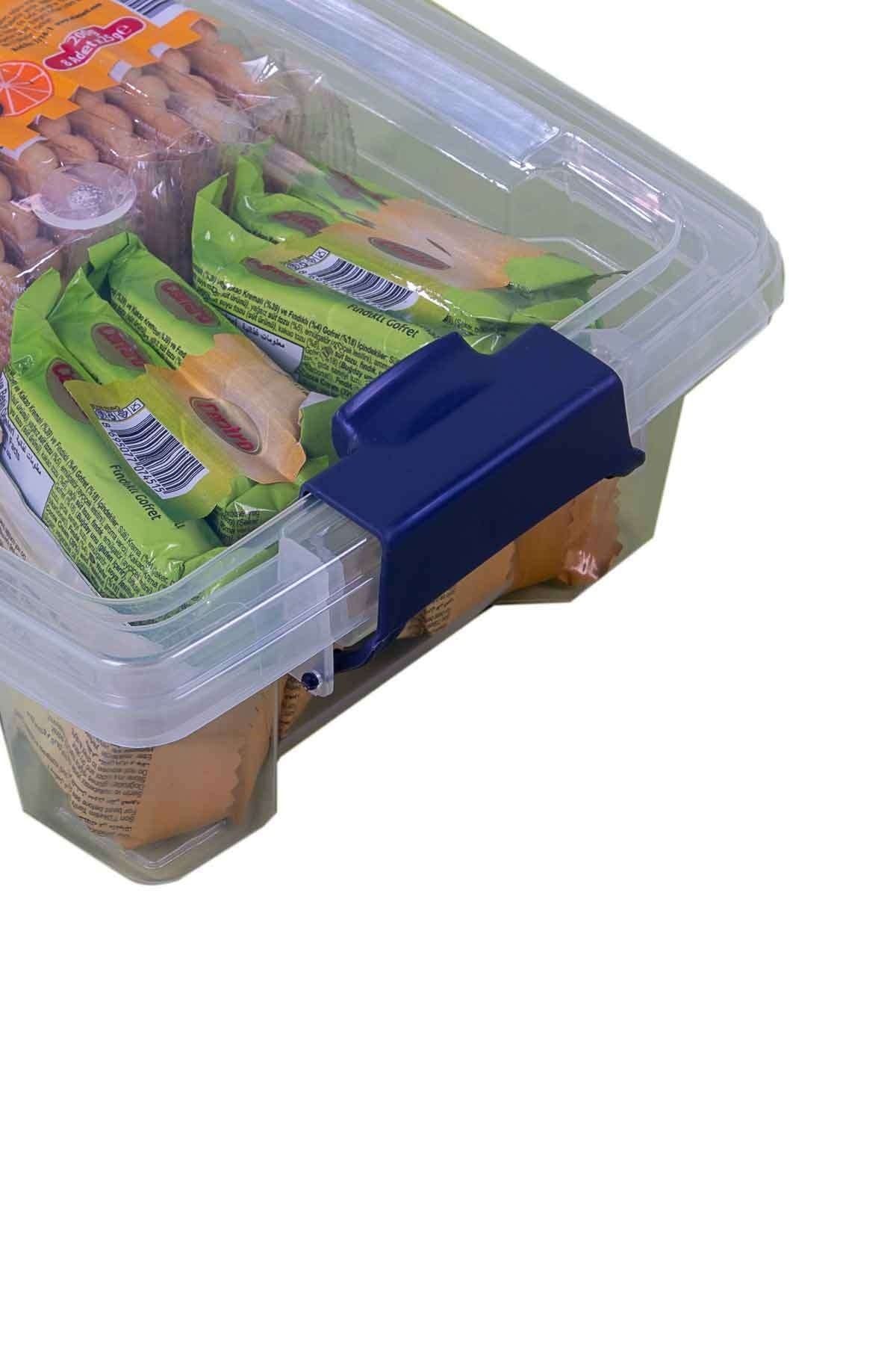 QUTU-Q-lear Box 1.5 L Locked Triple Storage Box Set - transparent 4