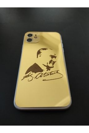 Iphone 11 M.kemal Atatürk Ve Imzası Arka Kapak + Kamera Koruma Gold Mika 536654125
