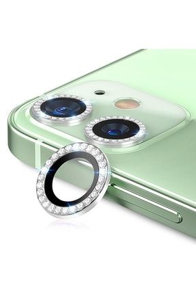 Iphone 11 Uyumlu Swarovski Taşlı Kamera Lensi Koruma Camı Gümüş mcswrvsk11silver