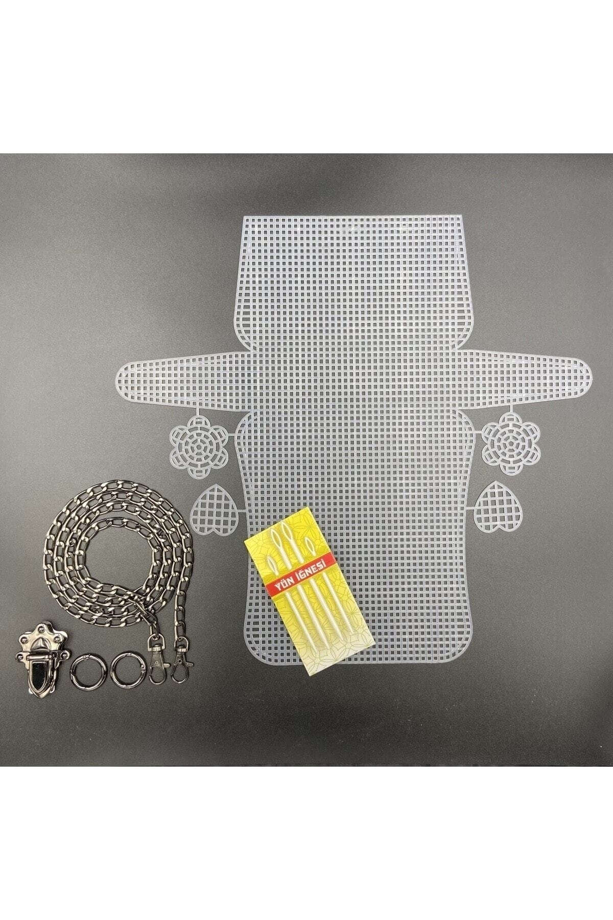 LİNA TUHAFİYE Plastik Orta Kanvas Çanta Seti (45x21) /