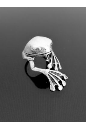 Antik Gümüş Kaplama El Yapımı Ayarlanabilir Feng Shui Kurbağa Şekilli Yüzük Yüzük6055