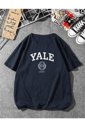 Unisex Yale Baskılı Oversize T-shirt AYM246870