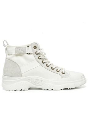 Beyaz - Kadın Boğazlı Sneaker GJ22Y403-1