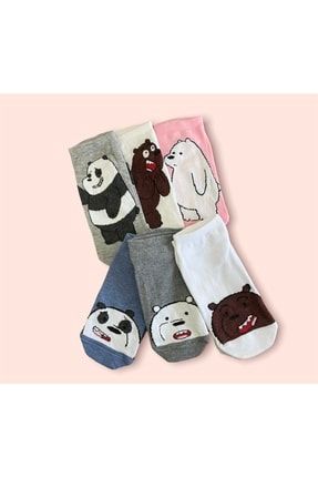 6”çift Kafadar Ayılar Desenli Patik Çorap Seti 1324574435