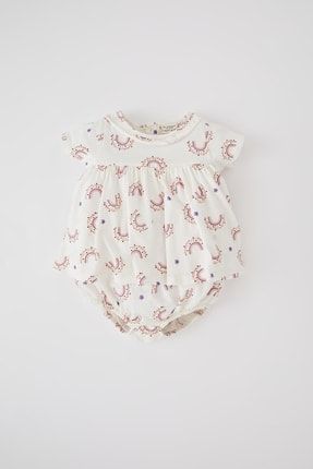 Kız Bebek Unicorn Desenli Kolsuz Tulum Elbise Y5415A222SM