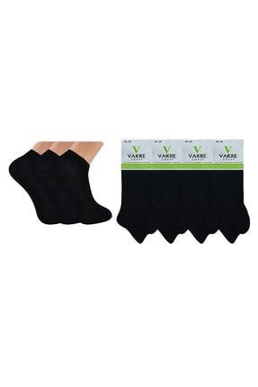 12 Çift Pamuklu Kaliteli Yazlık Siyah Kadın Patik Çorap Ekonomik Toptan Paket VAKRE10 ,6 36-40 NO
