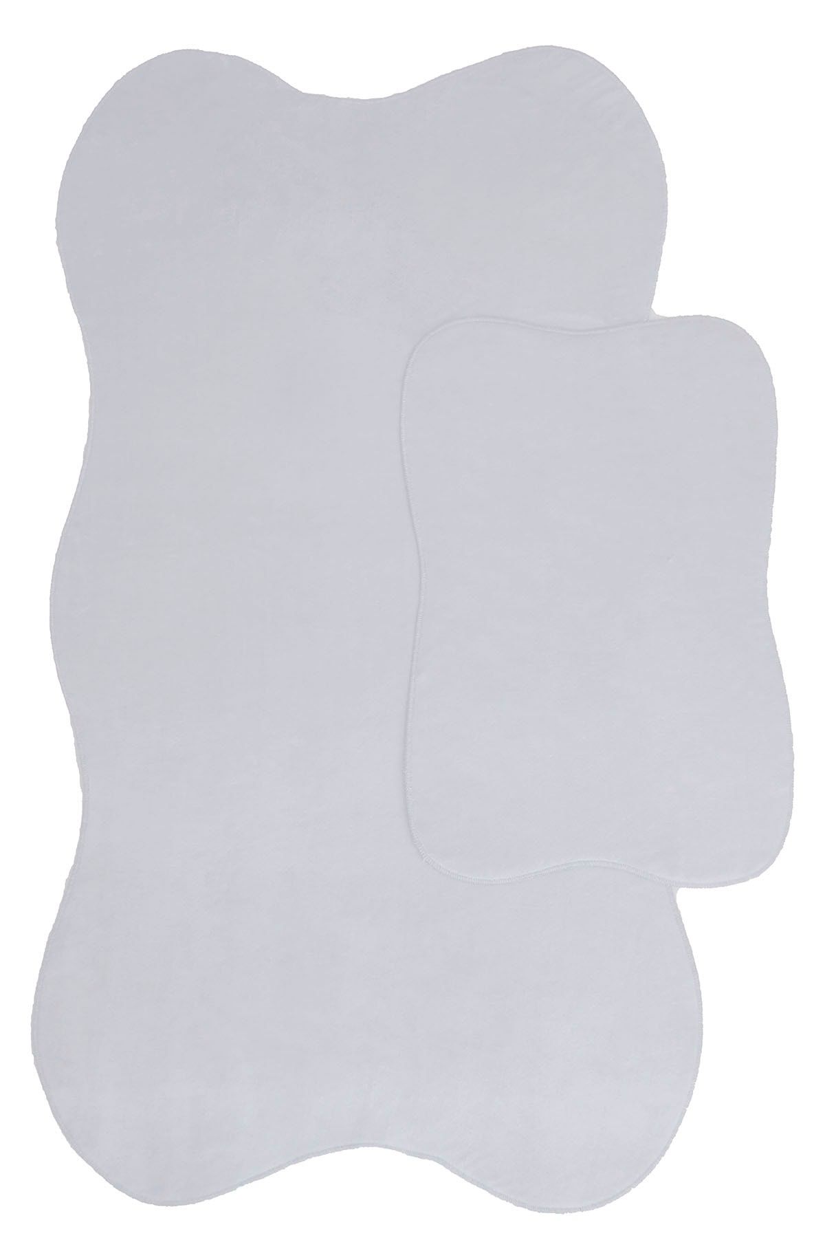 Bonny Home-أناتوليا رمادي 2 قطعة 80x140 + 50x70 سم حجم كبير طقم سجادة حمام طقم مرحاض 3