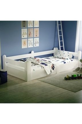 Montessori Karyola Beyaz 90x190 Yatak Uyumlu Oval Kesim Çocuk Yatağı-tlp-202 Tlp-202