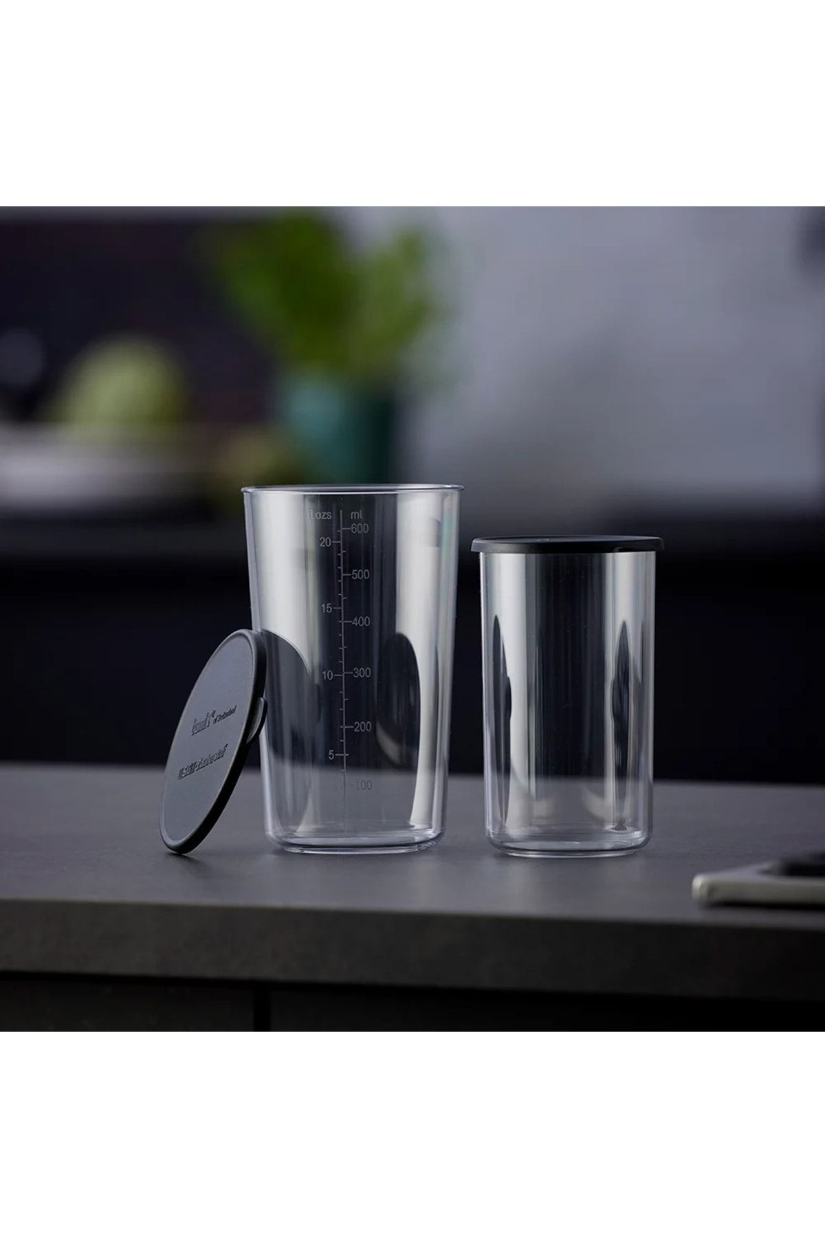 Bamix-Glass Bowl Set with Capas 400ml and 700ml 2