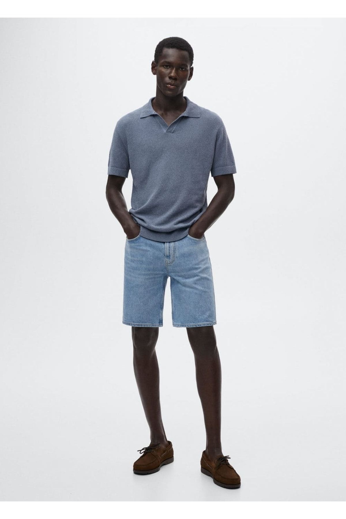 MANGO Man-Regular Fit Denim Bermuda Shorts 2