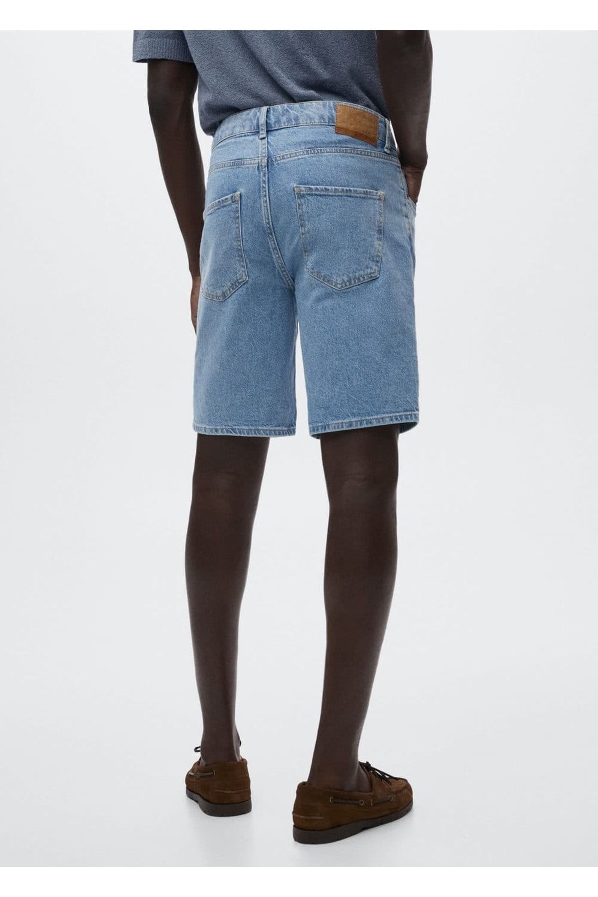MANGO Man-Regular Fit Denim Bermuda Shorts 4