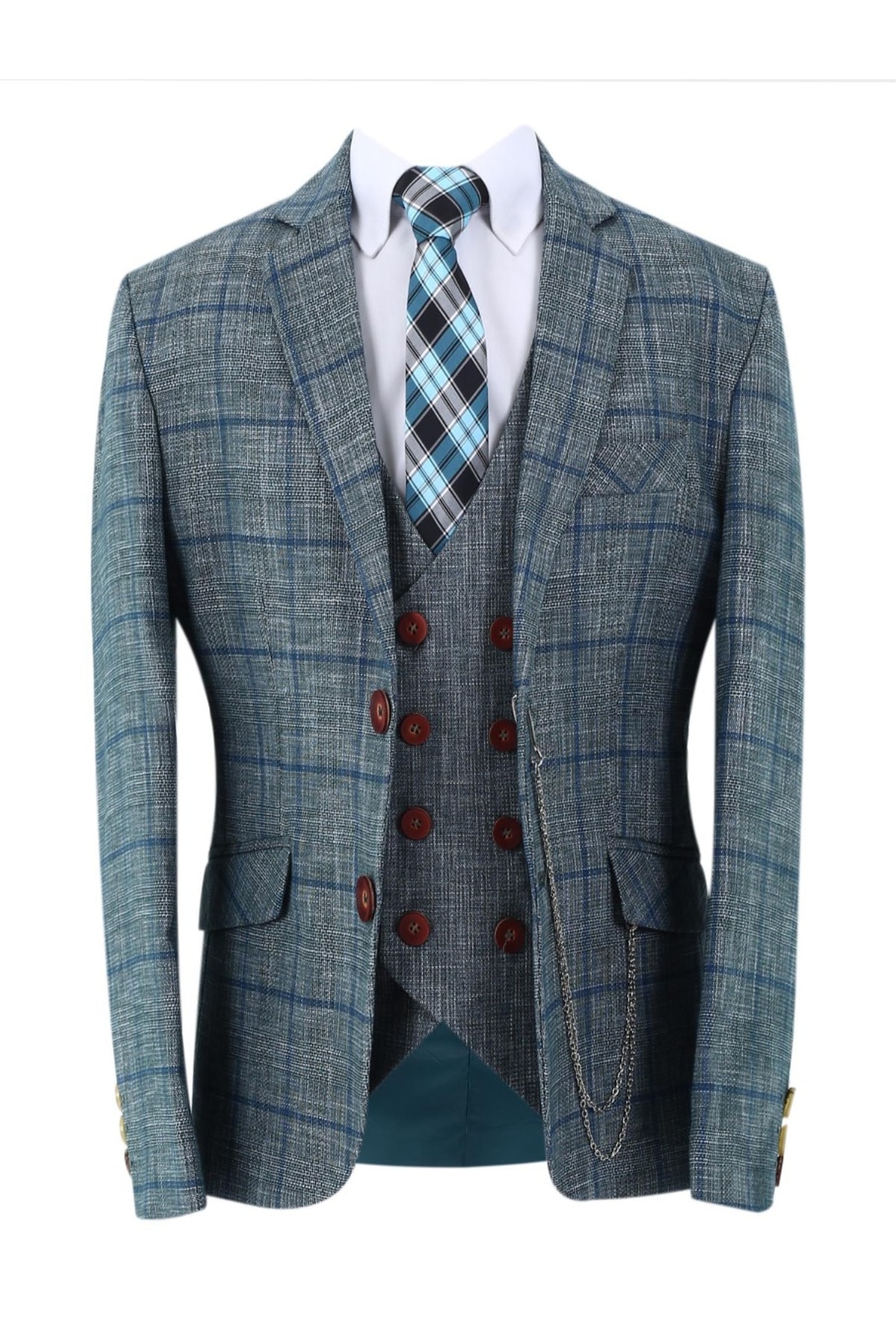  کت و شلوار سه تکه پسرانه جلیقه ای