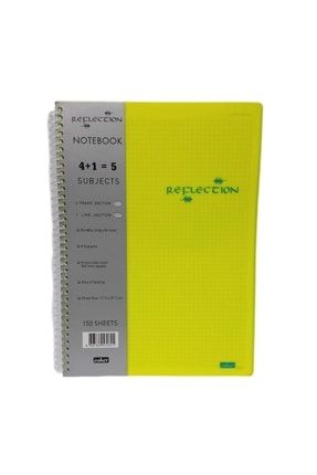 Reflection Notebook Plastik Kapak A4 150 Yaprak 5 Ayraçlı (4+1) Spiralli Defter AKER REFLECTİON 4+1