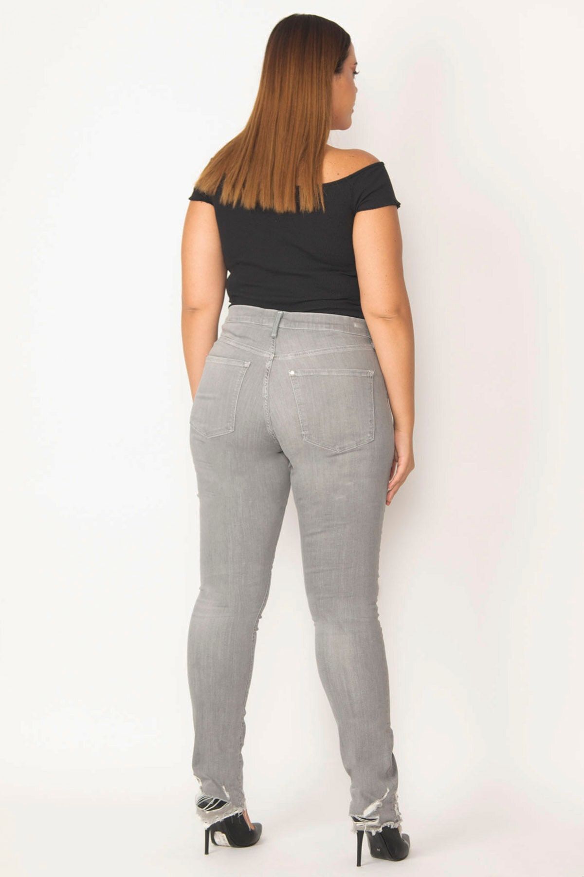 Şans Große Größen in Jeans Grau Slim Fast ausverkauft FN8217
