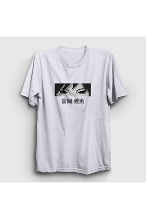 Unisex Beyaz Eyes Giyu Tomioka Anime Demon Slayer Kimetsu No Yaiba T-shirt 298298tt