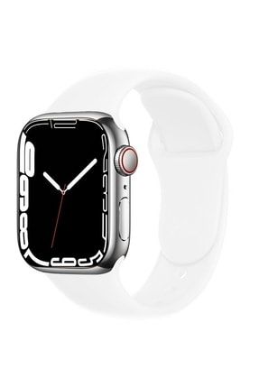 Apple Watch Seri 7 41 Mm Uyumlu Silikon Kordon Kayış - Beyaz 10210