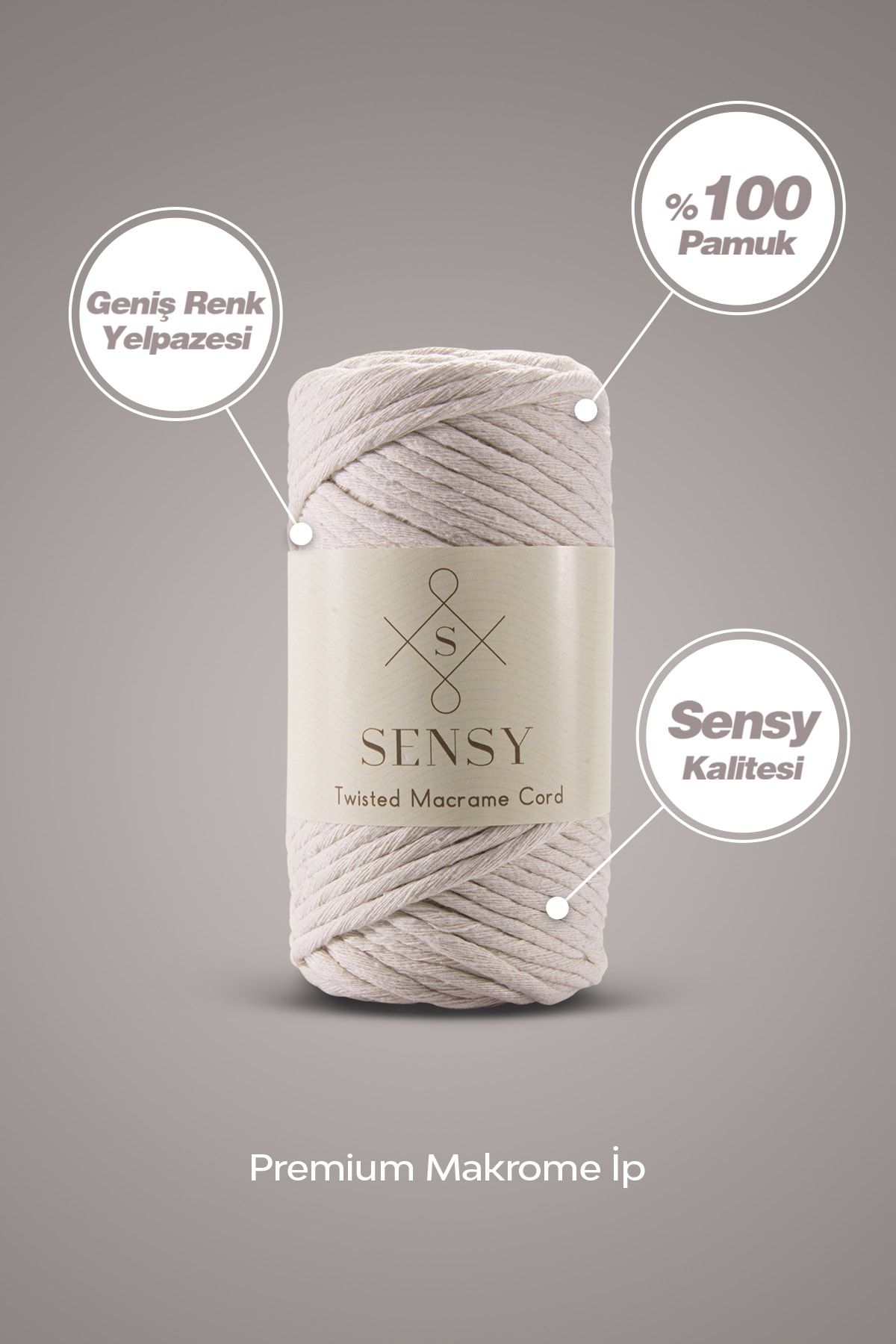 SENSY-Premium Combed Macrame Macrame Hobby Floss Dark Gray 4
