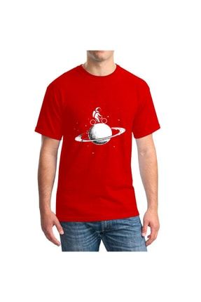 Unisex Rahat Kesim O-yaka Saturn Baskılı T-shirt saturn001
