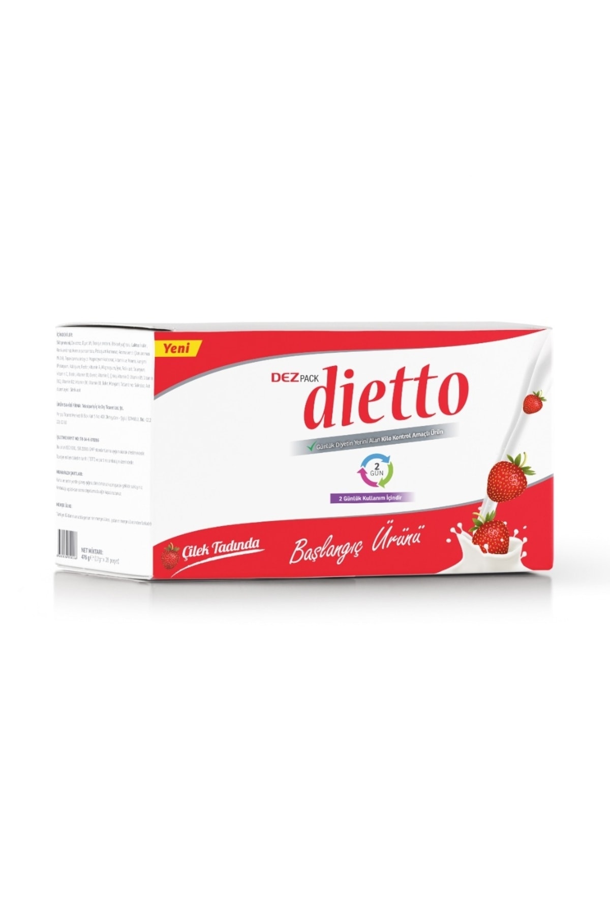 Dietto 2 Günlük Başlangıç Ürünü Çilek Aromalı