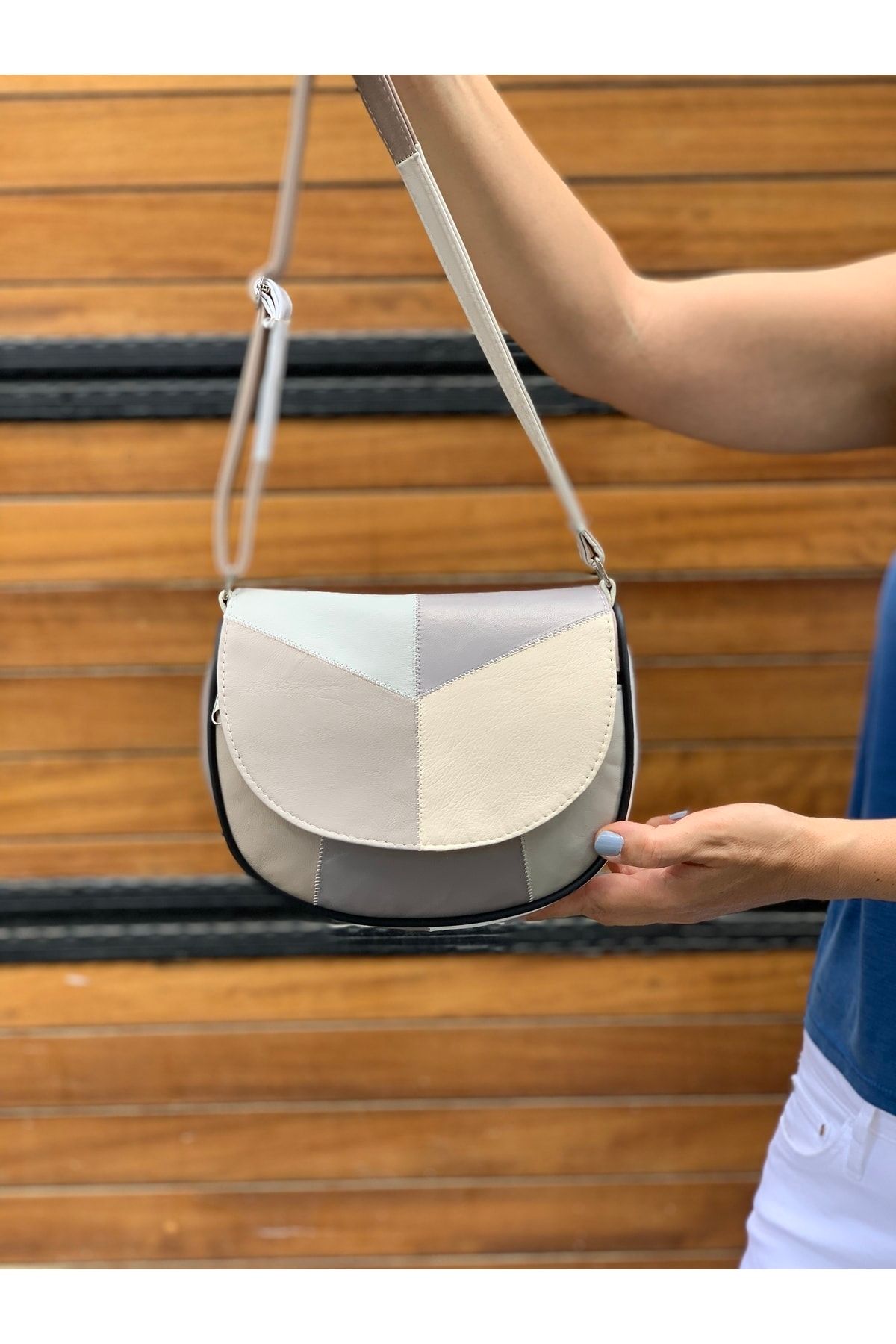 Deribag Genuine Leather Small Size Crossbody Women s Bag Multi Color 21 20 7 Cm