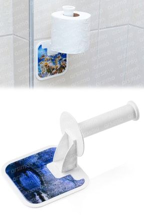 Yapışkanlı Pratik Tuvalet Kağıtlığı | Manzara Görselli Pratik Yapıştırmalı Tuvalet Kağıdı Tutucu ARS-PB-507
