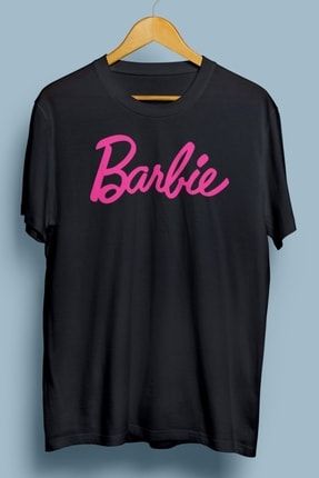 Kadın Siyah Oversize Barbie Baskılı Tshirt grimysyhbarbie