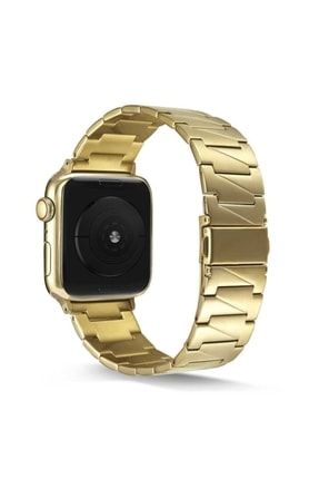 Apple Watch 42/44/45mm Tüm Serilere Paslanmaz Çelik Üçgen Tasarım Metal Kordon SKU: 380544