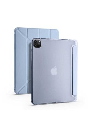 Apple Ipad Air 10.9 2020 Tri Folding Uzun Ömürlü, Kalemli Stand Olabilen Tablet Kılıfı SKU: 267188