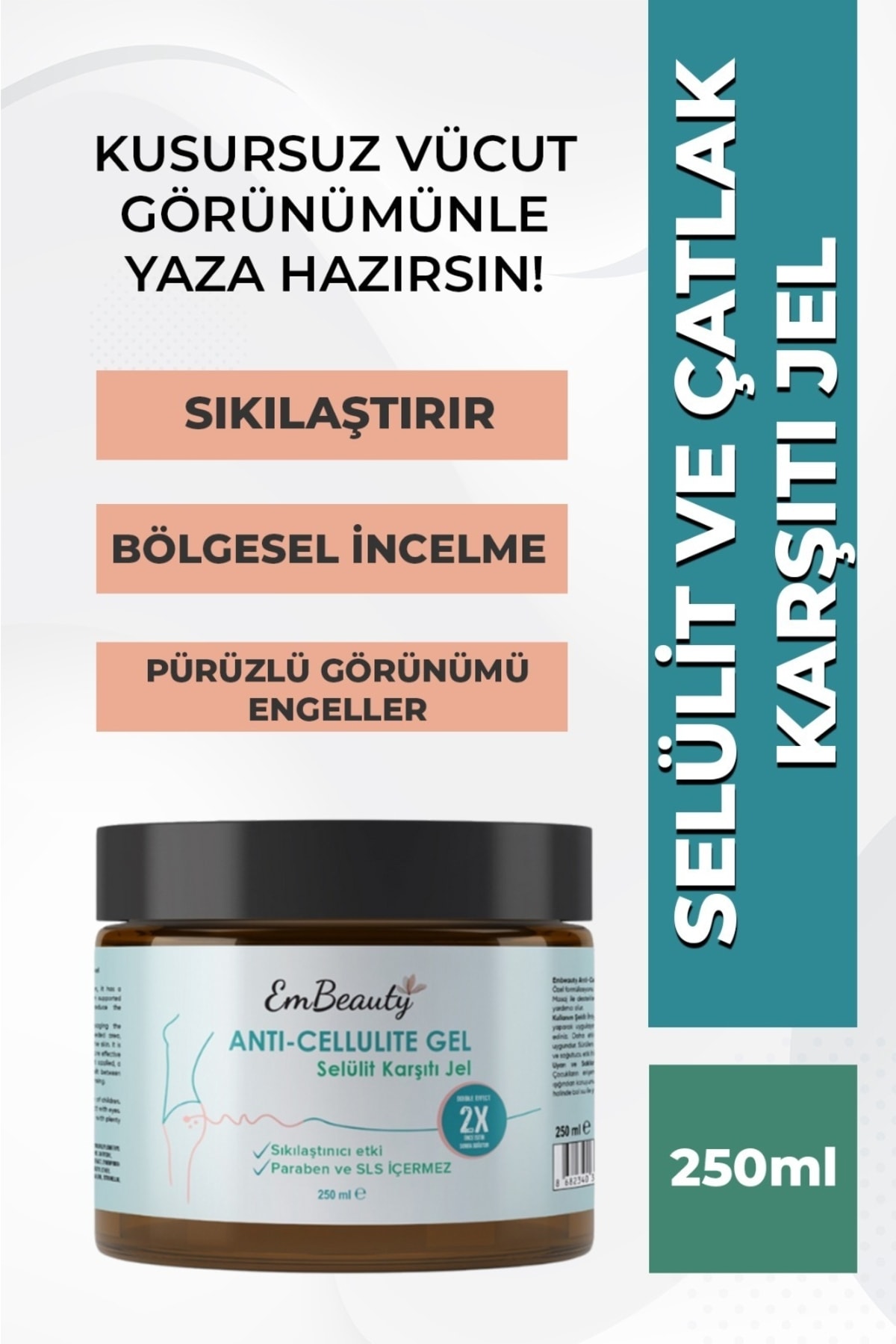 Embeauty Selülit Ve Çatlak Karşıtı Bölgesel Inceltici Için Soğuk Lipoliz Jel 250 ml