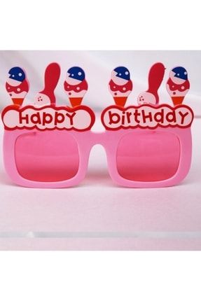 Partidolu Dondurmalı Happy Birthday Tropical Color Pembe Gözlük BP151114PE