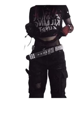 Kovboy Tokalı Gothic Punk Metallica Tarzı Zımbalı Kemer Slslslsm