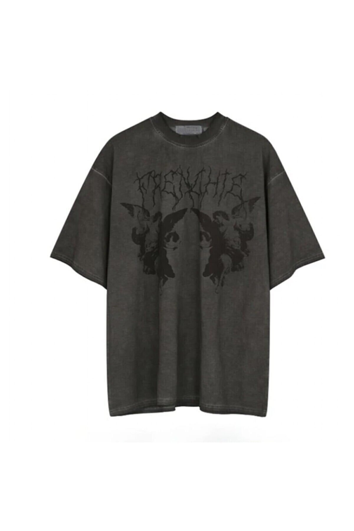 Touz Moda Gothic Füme Frenchie Angel Unisex T-shirt