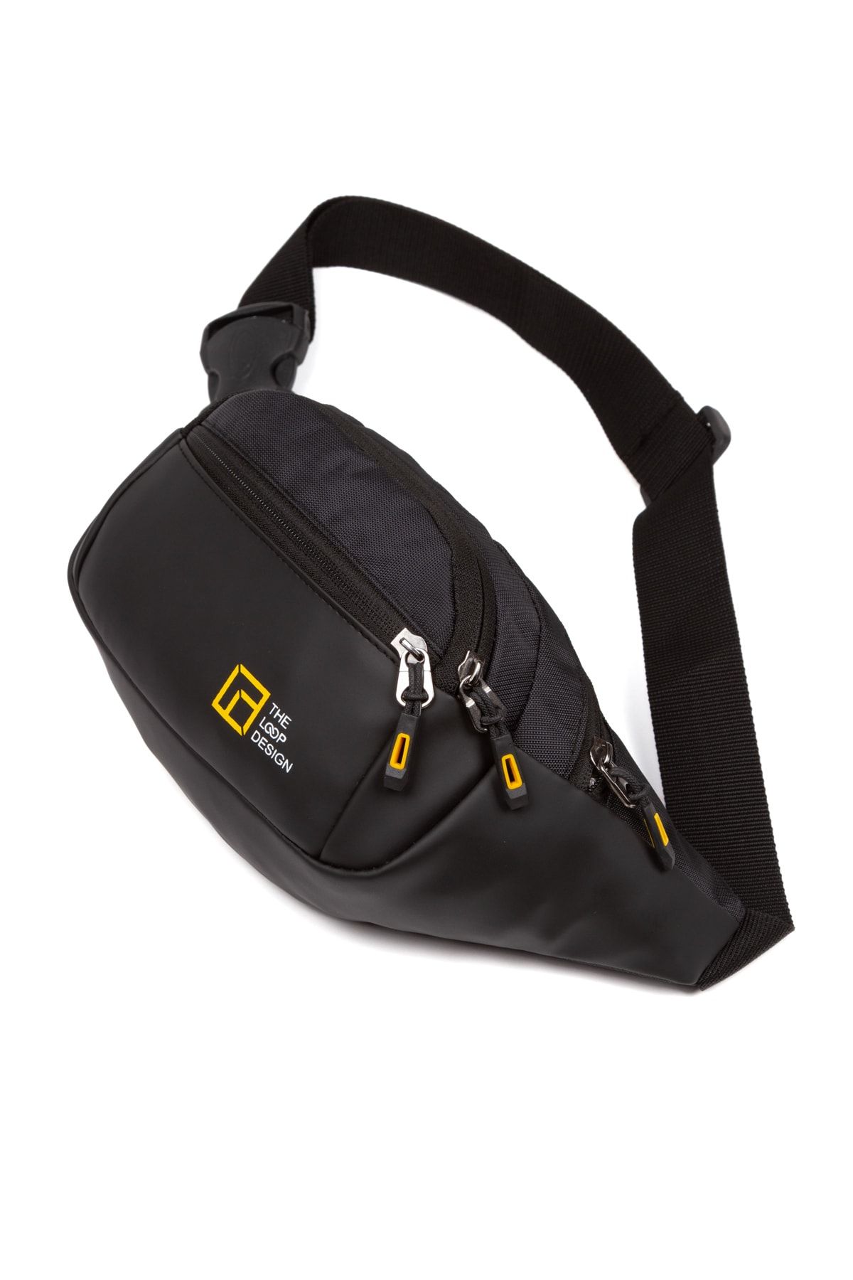 loopdesing Siyah Unisex Crossbody Sling Omuz Ve Bel Çantası Çapraz Ayarlanabilir Askılı Çanta, Free Bag RN11478