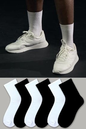 6'lı Tenis Boy Siyah Beyaz Çorap Seti perroquetstore275